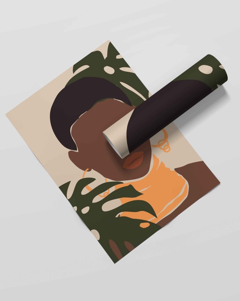 Boho Black Women Art Frame For Wall Decor- Funkydecors Xs / Roll Posters Prints &amp; Visual Artwork