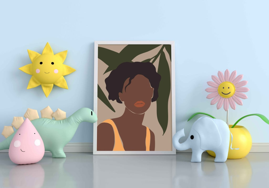 Boho Black Women Art Frame For Wall Decor- Funkydecors Xs / White Posters Prints & Visual Artwork