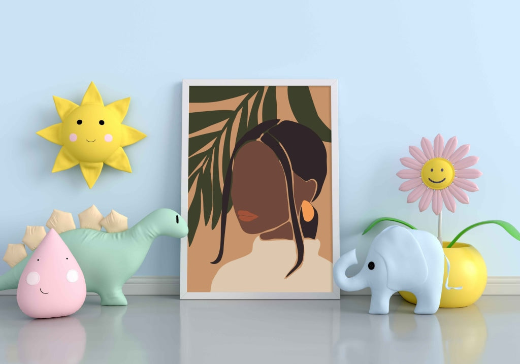 Boho Black Women Art Frame For Wall Decor- Funkydecors Xs / White Posters Prints &amp; Visual Artwork