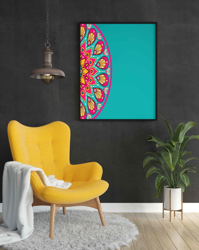 Boho Mandala Art Frame For Wall Decor- Funkydecors Xs / Black Posters Prints & Visual Artwork