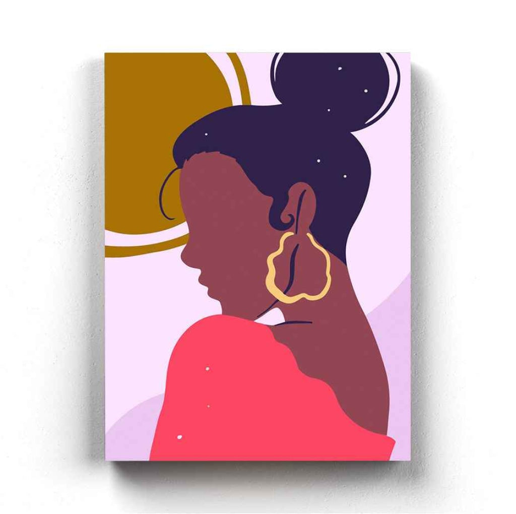 Boho Women With High Bun Art Frame For Wall Decor- Funkydecors Xs / Canvas Posters Prints & Visual