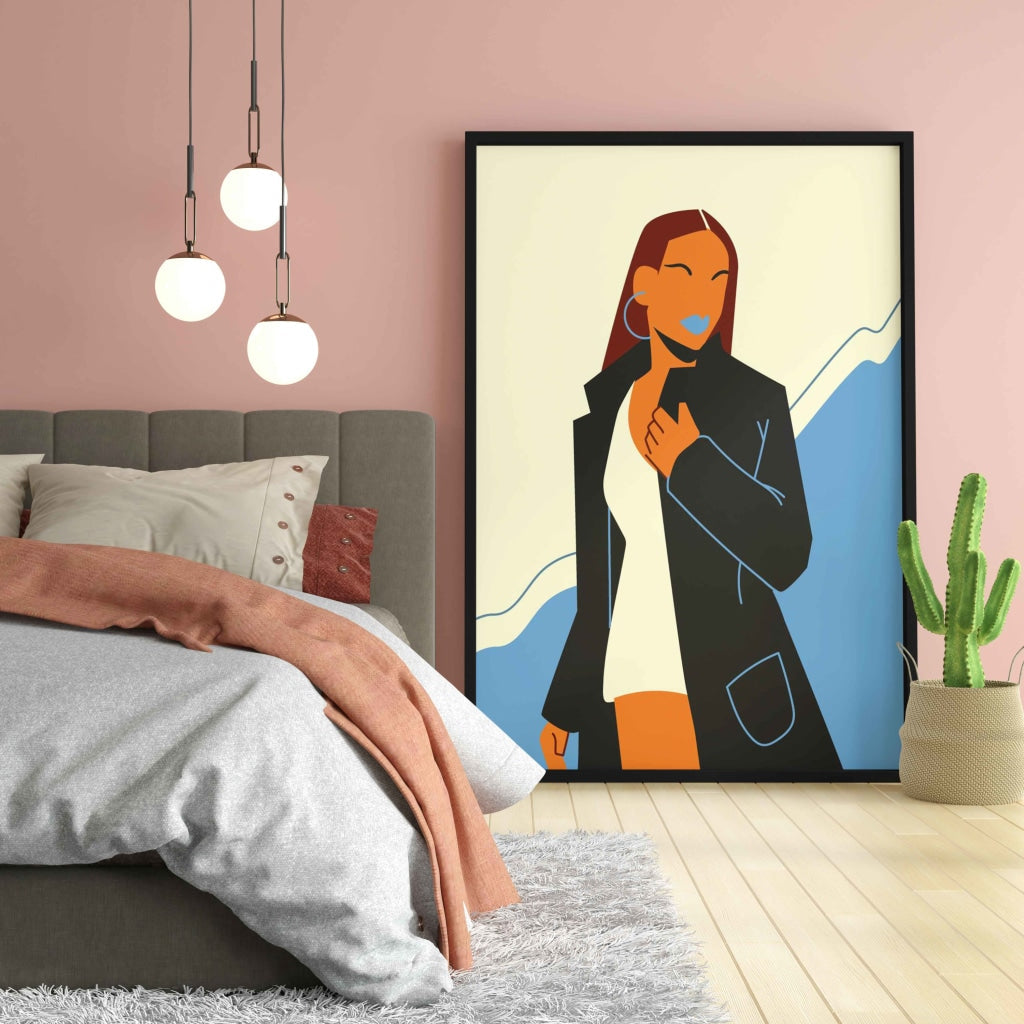 Bold Women Portrait Art Frame For Wall Decor- Funkydecors Xs / Black Posters Prints &amp; Visual Artwork