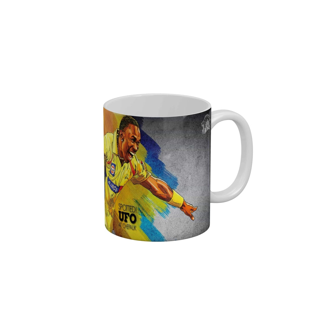 Bravo CSK Coffee Ceramic Mug 350 ML-FunkyDecors IPL Mugs FunkyDecors