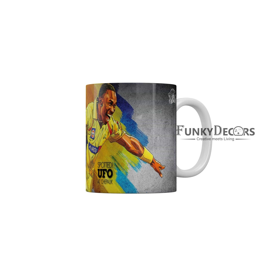 Bravo CSK Coffee Ceramic Mug 350 ML-FunkyDecors IPL Mugs FunkyDecors