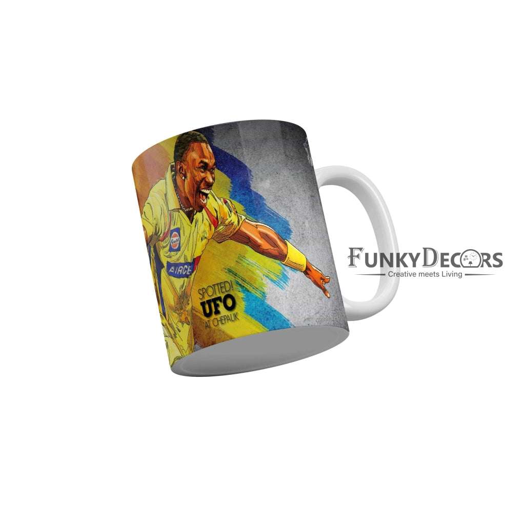 Bravo CSK Coffee Ceramic Mug 350 ML-FunkyDecors IPL Mugs FunkyDecors