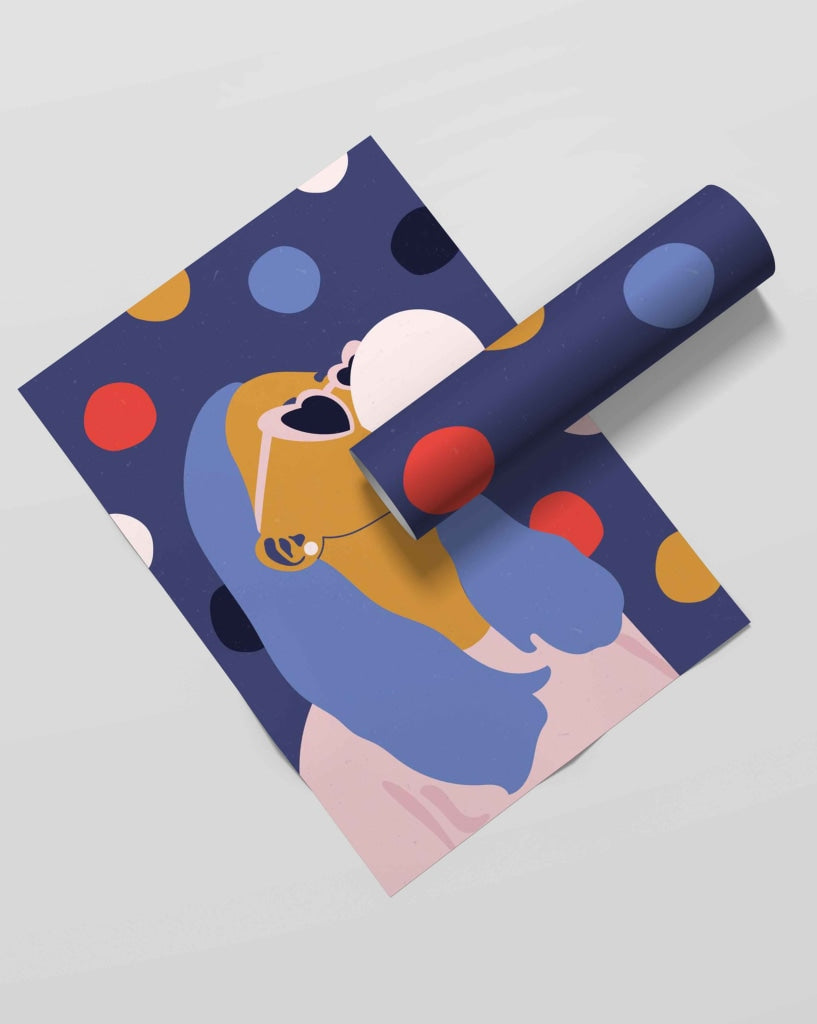 Bubble Gum Women Portrait Art Frame For Wall Decor- Funkydecors Xs / Roll Posters Prints &amp; Visual