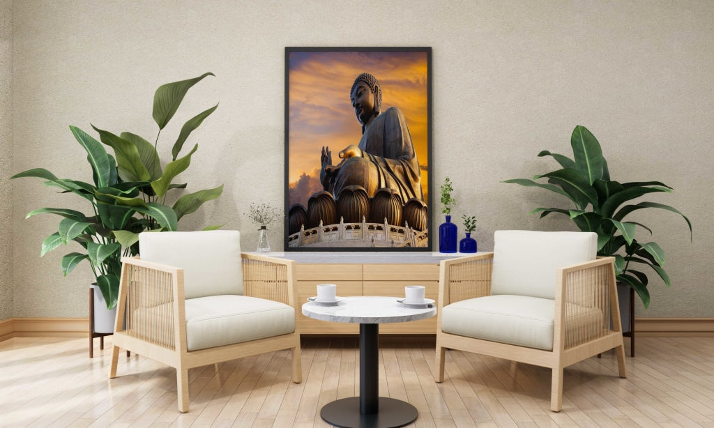 Buddha - Spiritual Art Frame For Wall Decor- Funkydecors Xs / Black Posters Prints &amp; Visual Artwork