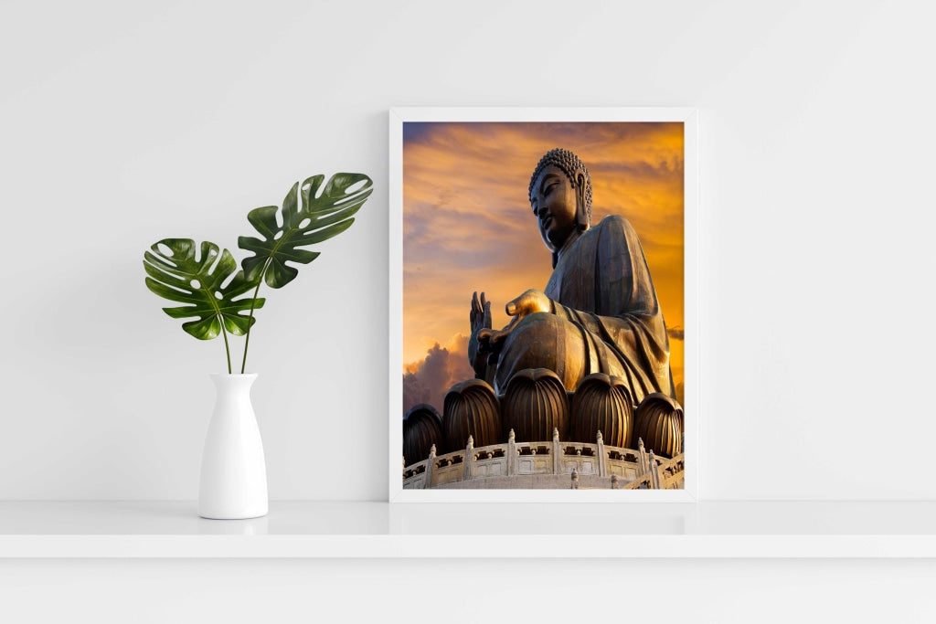 Buddha - Spiritual Art Frame For Wall Decor- Funkydecors Xs / White Posters Prints &amp; Visual Artwork