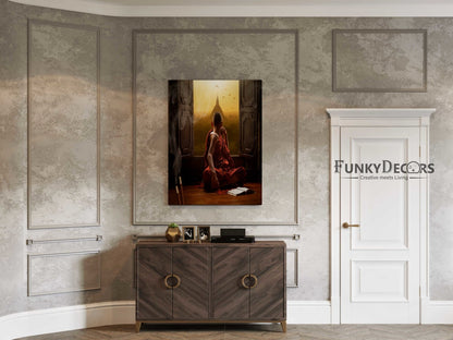 Buddhist Monk - Spiritual Art Frame For Wall Decor- Funkydecors Posters Prints & Visual Artwork