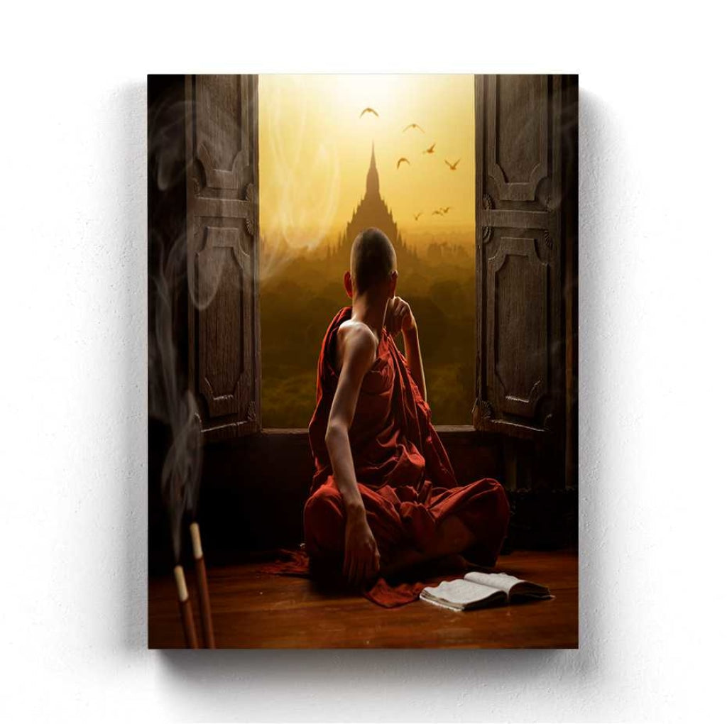 Buddhist Monk - Spiritual Art Frame For Wall Decor- Funkydecors Xs / Canvas Posters Prints &amp; Visual