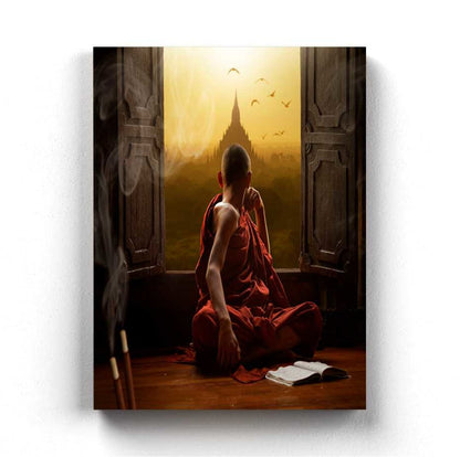 Buddhist Monk - Spiritual Art Frame For Wall Decor- Funkydecors Xs / Canvas Posters Prints & Visual