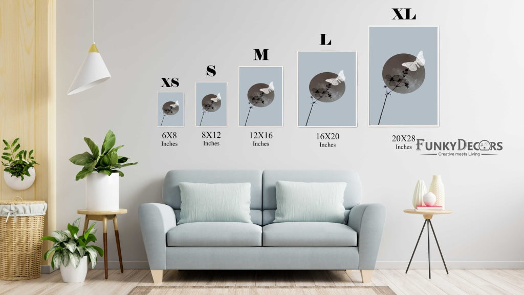 Butterfly - Achromatic Art Frame For Wall Decor- Funkydecors Posters Prints &amp; Visual Artwork