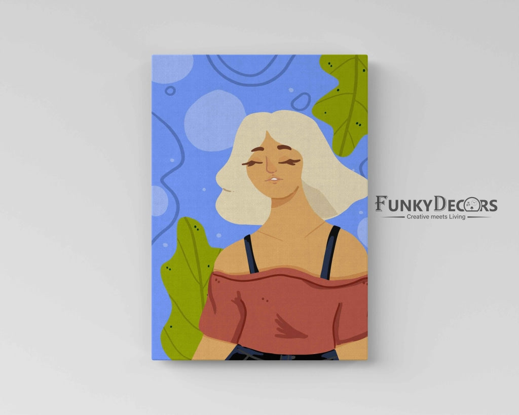 Calm Women Portrait Art Frame For Wall Decor- Funkydecors Posters Prints & Visual Artwork