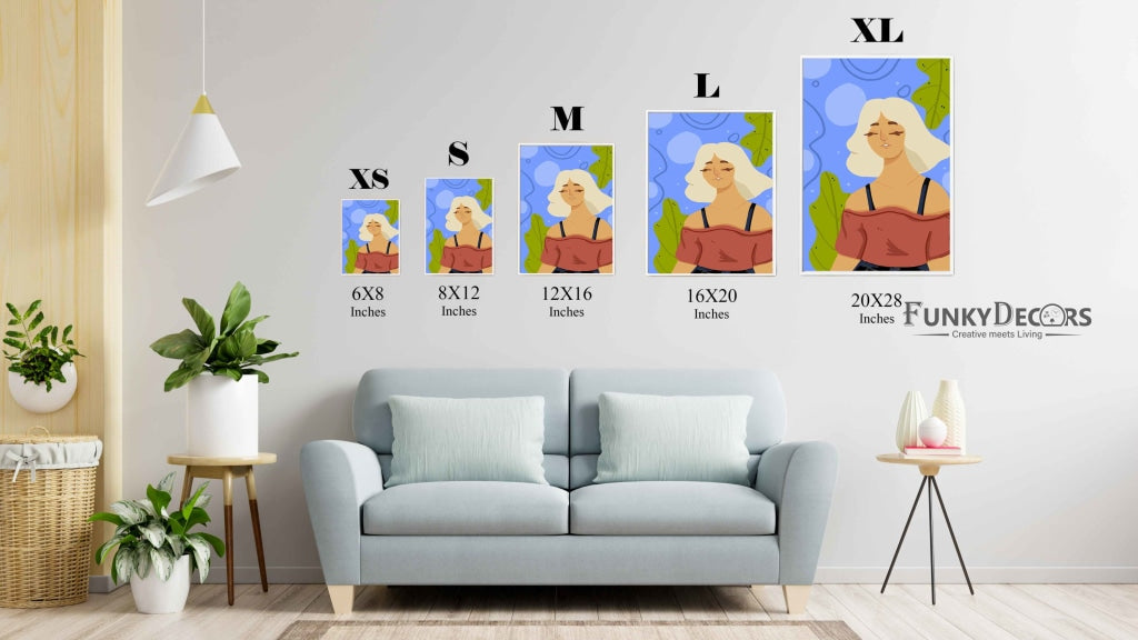 Calm Women Portrait Art Frame For Wall Decor- Funkydecors Posters Prints & Visual Artwork
