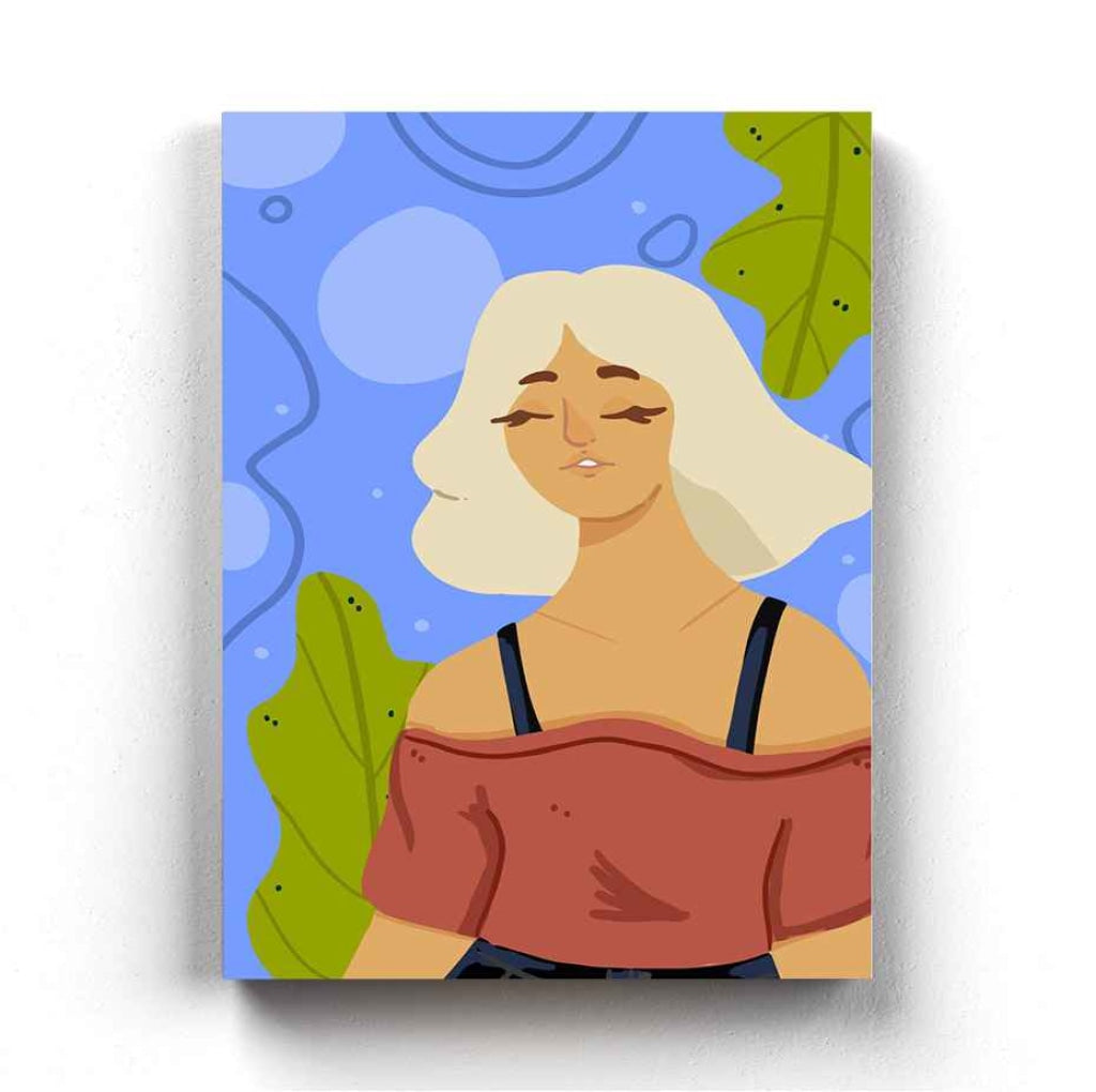 Calm Women Portrait Art Frame For Wall Decor- Funkydecors Xs / Canvas Posters Prints & Visual