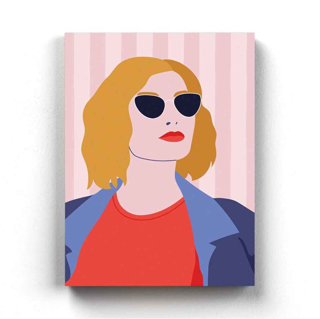 Casual Women Portrait Art Frame For Wall Decor- Funkydecors Xs / Canvas Posters Prints & Visual