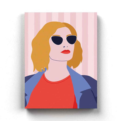 Casual Women Portrait Art Frame For Wall Decor- Funkydecors Xs / Canvas Posters Prints & Visual
