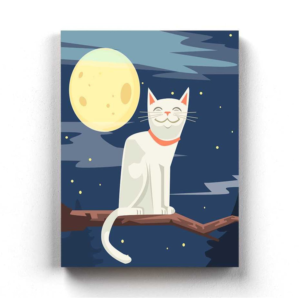 Cat In The Moonlight - Nursery Art Frame For Wall Decor- Funkydecors Xs / Canvas Posters Prints &amp;