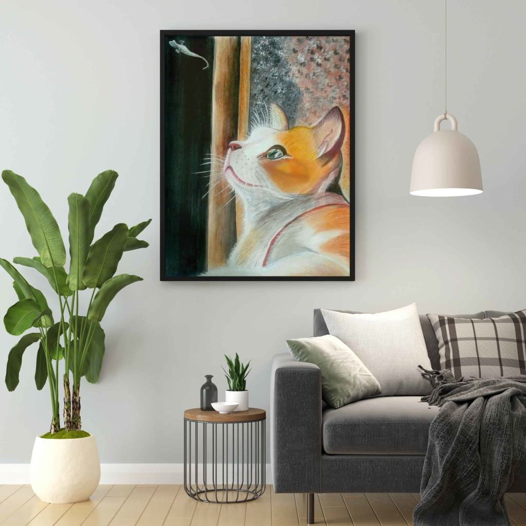Cat Lover - Animal Art Frame For Wall Decor- Funkydecors Xs / Black Posters Prints &amp; Visual Artwork