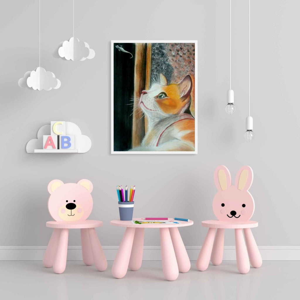 Cat Lover - Animal Art Frame For Wall Decor- Funkydecors Xs / White Posters Prints &amp; Visual Artwork