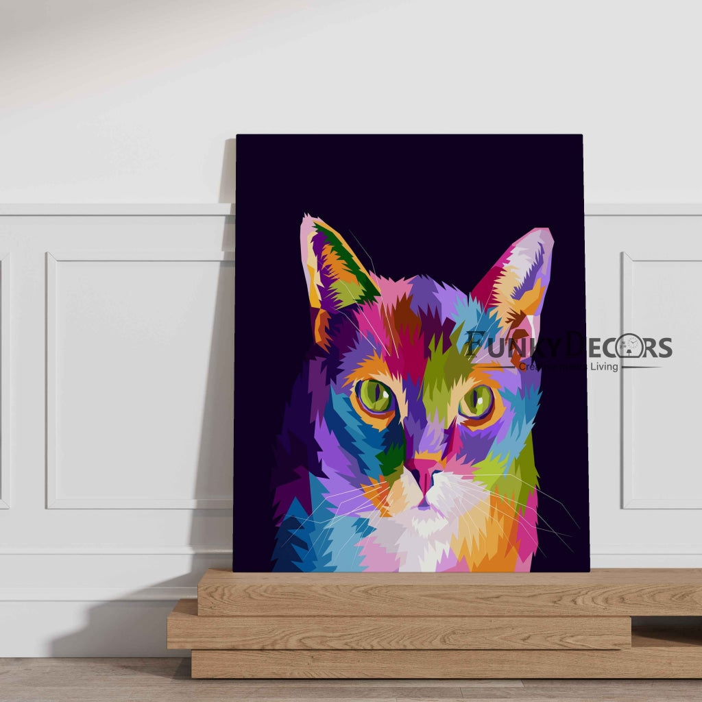 Cat Pop Art - Animal Frame For Wall Decor- Funkydecors Posters Prints &amp; Visual Artwork