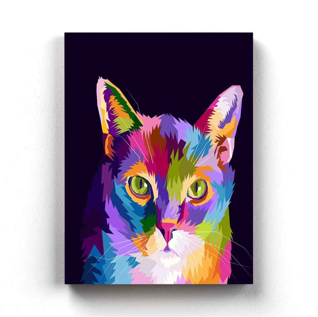 Cat Pop Art - Animal Frame For Wall Decor- Funkydecors Xs / Canvas Posters Prints & Visual Artwork