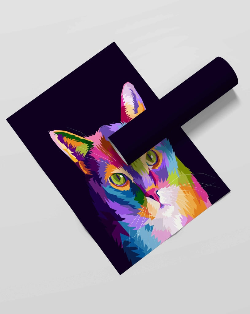 Cat Pop Art - Animal Frame For Wall Decor- Funkydecors Xs / Roll Posters Prints &amp; Visual Artwork