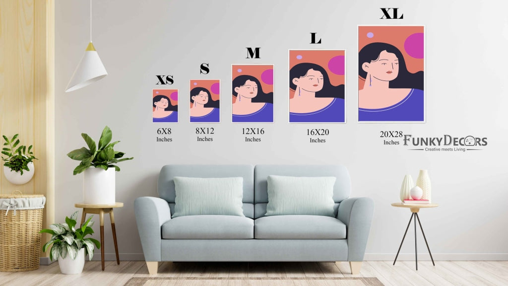Chic Design Women Portrait Art Frame For Wall Decor- Funkydecors Posters Prints & Visual Artwork