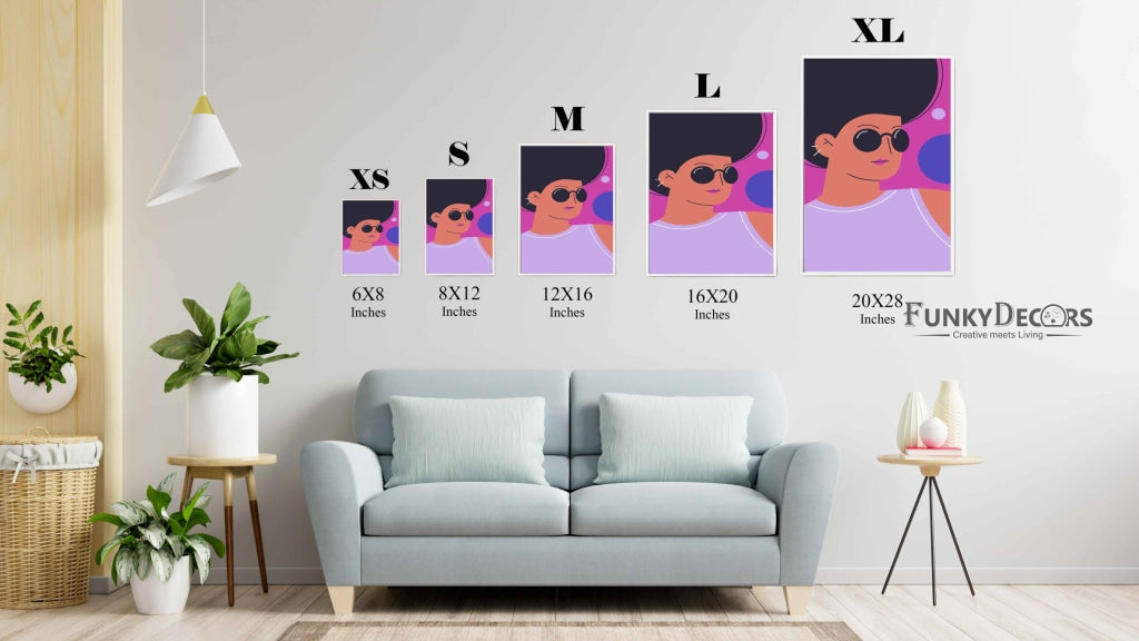 Chic Design Women Portrait Art Frame For Wall Decor- Funkydecors Posters Prints & Visual Artwork