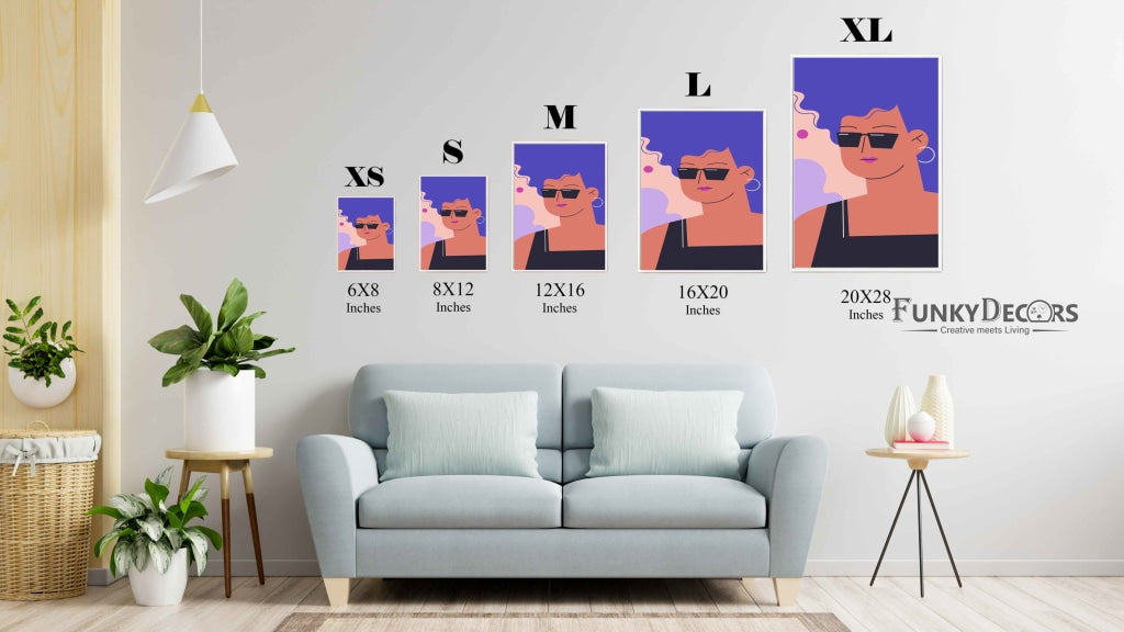 Chic Design Women Portrait Art Frame For Wall Decor- Funkydecors Posters Prints & Visual Artwork