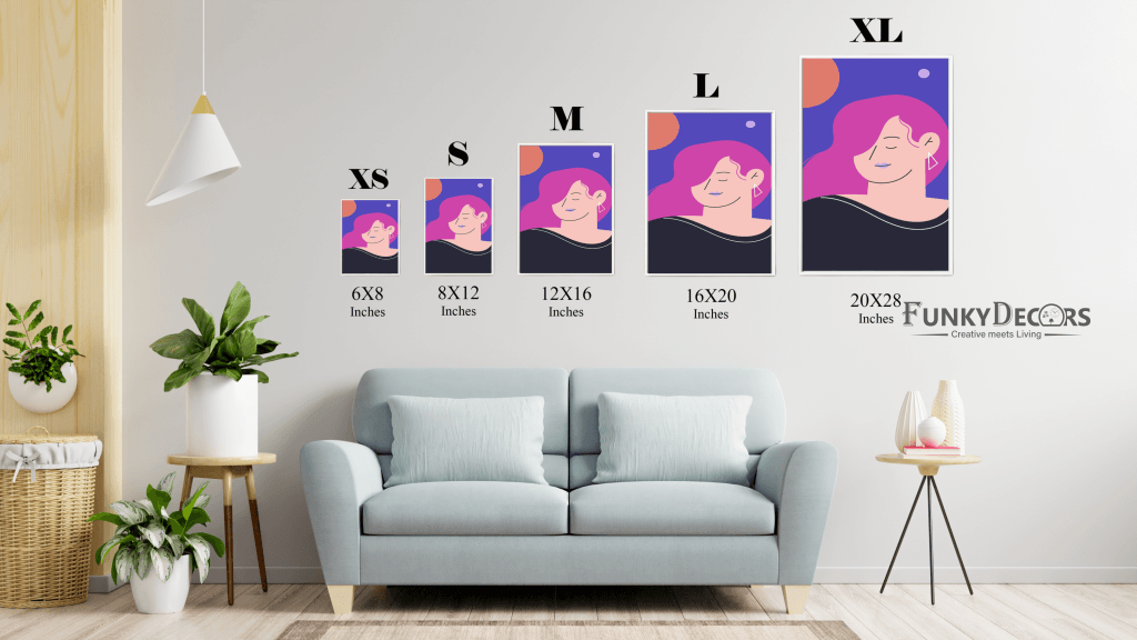 Chic Design Women Portrait Art Frame For Wall Decor- Funkydecors Posters Prints & Visual Artwork