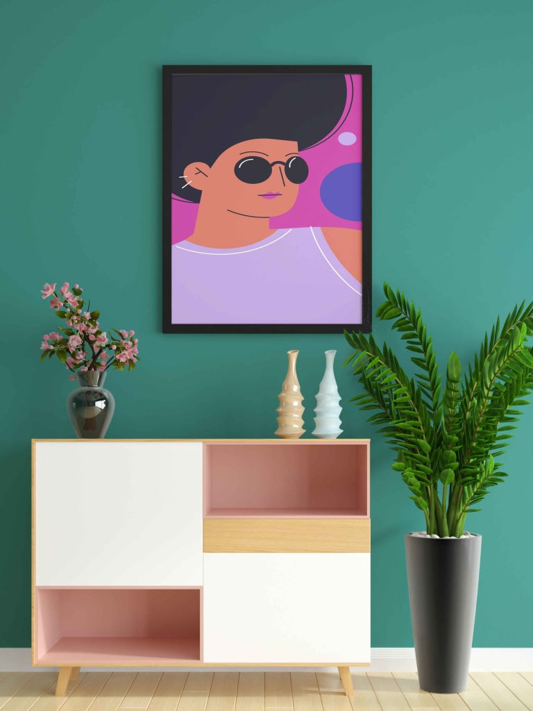 Chic Design Women Portrait Art Frame For Wall Decor- Funkydecors Xs / Black Posters Prints & Visual