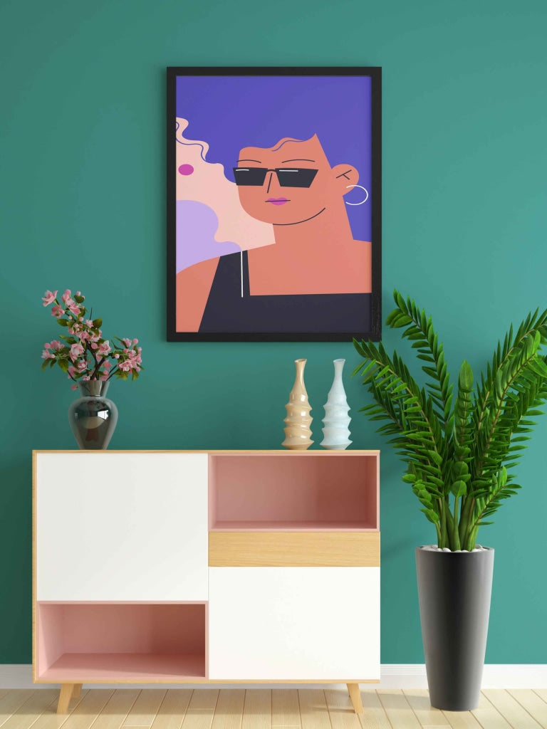 Chic Design Women Portrait Art Frame For Wall Decor- Funkydecors Xs / Black Posters Prints & Visual