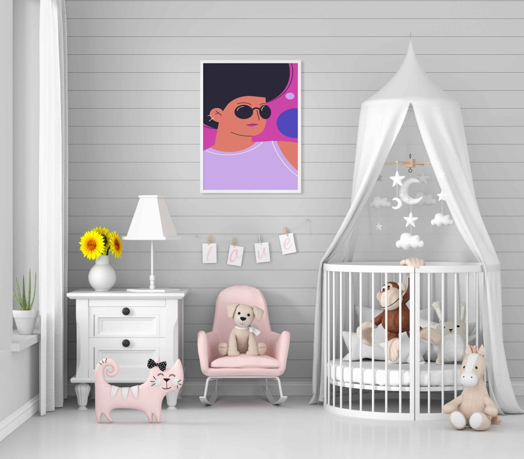 Chic Design Women Portrait Art Frame For Wall Decor- Funkydecors Xs / White Posters Prints & Visual