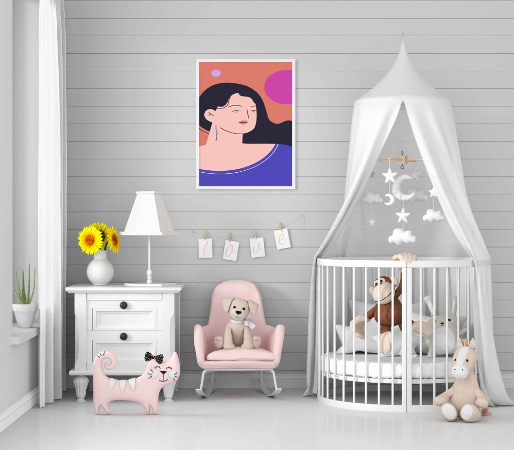 Chic Design Women Portrait Art Frame For Wall Decor- Funkydecors Xs / White Posters Prints & Visual