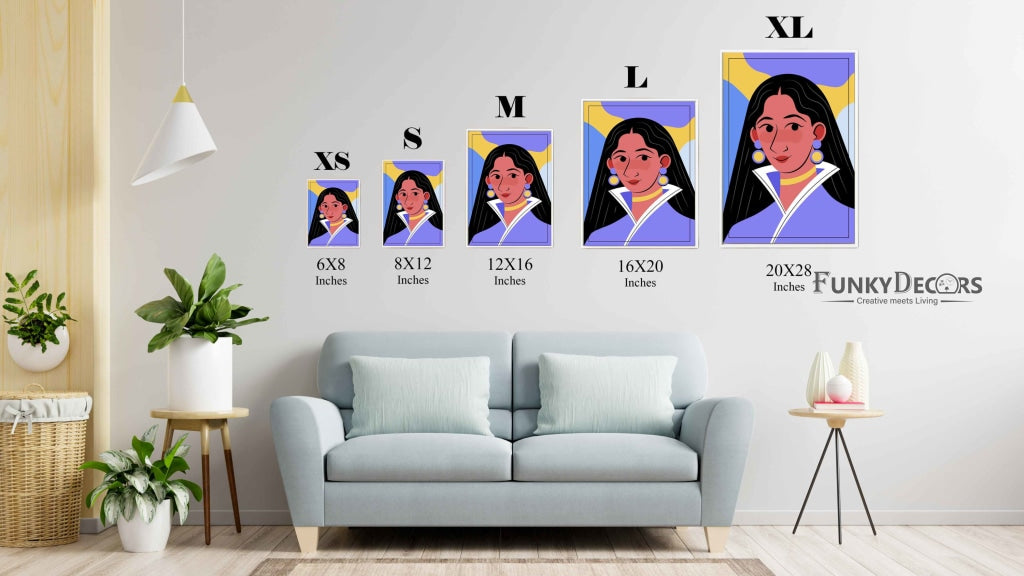 Classic Women Portrait Art Frame For Wall Decor- Funkydecors Posters Prints & Visual Artwork