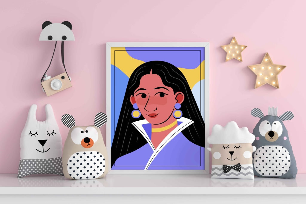 Classic Women Portrait Art Frame For Wall Decor- Funkydecors Xs / White Posters Prints & Visual