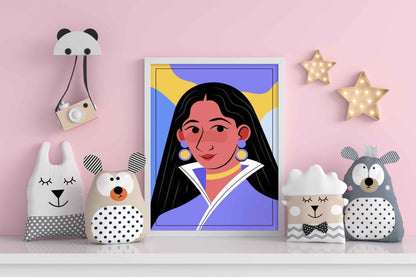 Classic Women Portrait Art Frame For Wall Decor- Funkydecors Xs / White Posters Prints & Visual