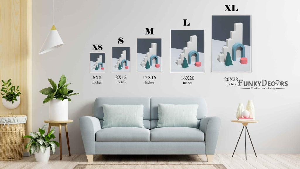 Classy 3D Geometric Art Frame For Wall Decor- Funkydecors Posters Prints & Visual Artwork