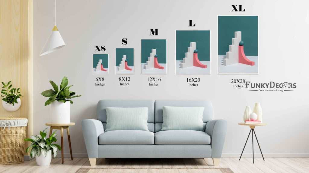 Classy 3D Geometric Art Frame For Wall Decor- Funkydecors Posters Prints & Visual Artwork