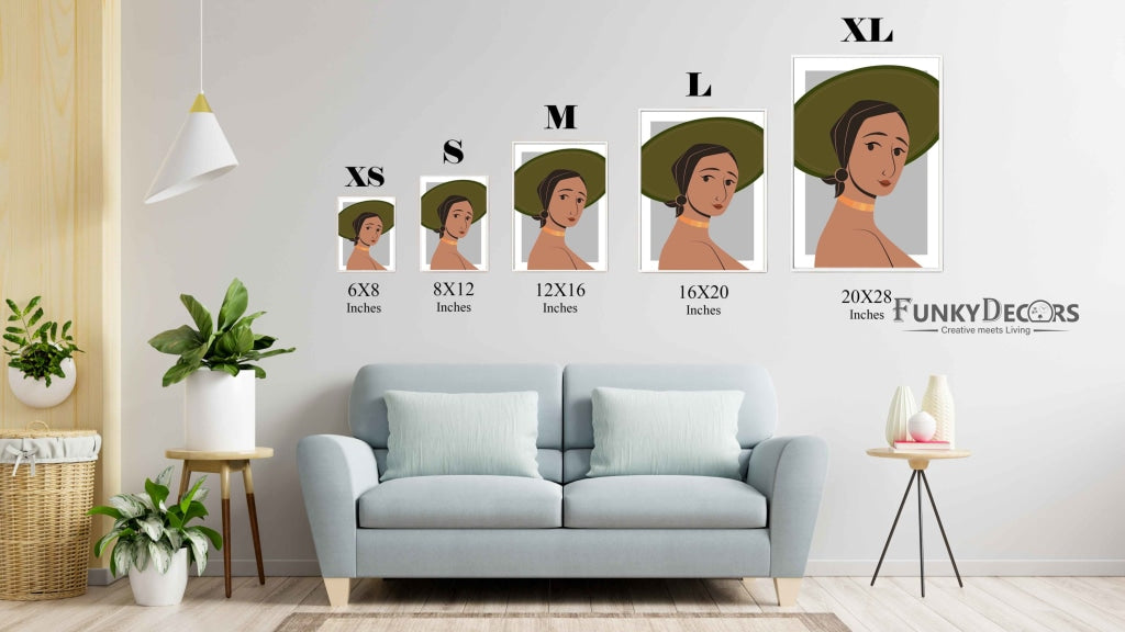 Classy Women Portrait Art Frame For Wall Decor- Funkydecors Posters Prints & Visual Artwork