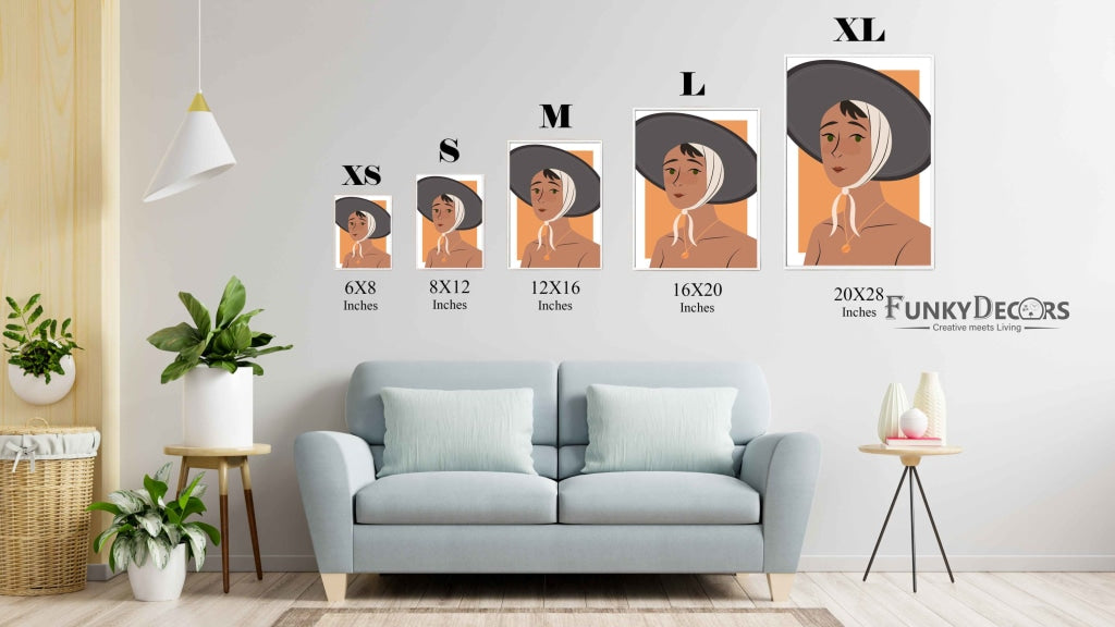 Classy Women Portrait Art Frame For Wall Decor- Funkydecors Posters Prints & Visual Artwork