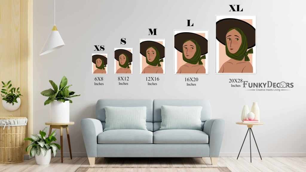 Classy Women Portrait Art Frame For Wall Decor- Funkydecors Posters Prints & Visual Artwork