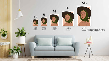 Classy Women Portrait Art Frame For Wall Decor- Funkydecors Posters Prints & Visual Artwork