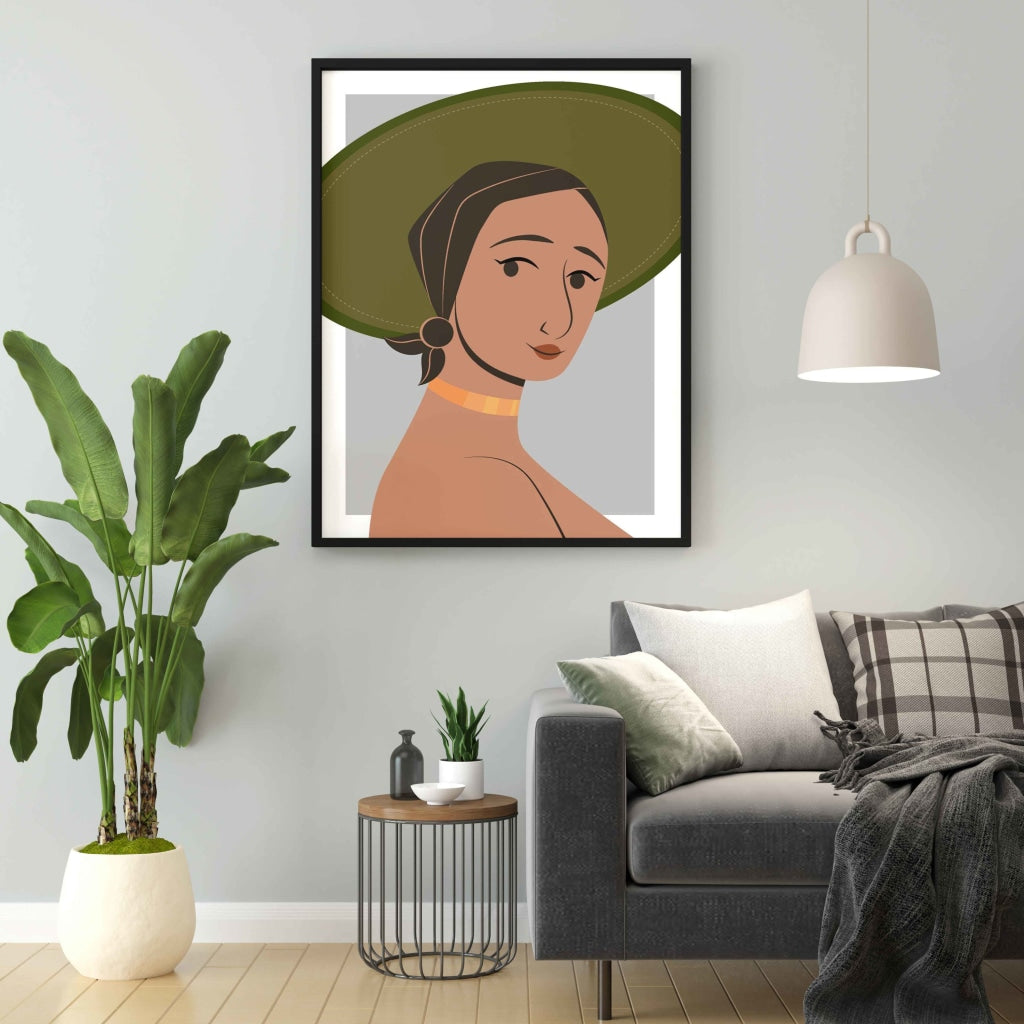 Classy Women Portrait Art Frame For Wall Decor- Funkydecors Xs / Black Posters Prints & Visual