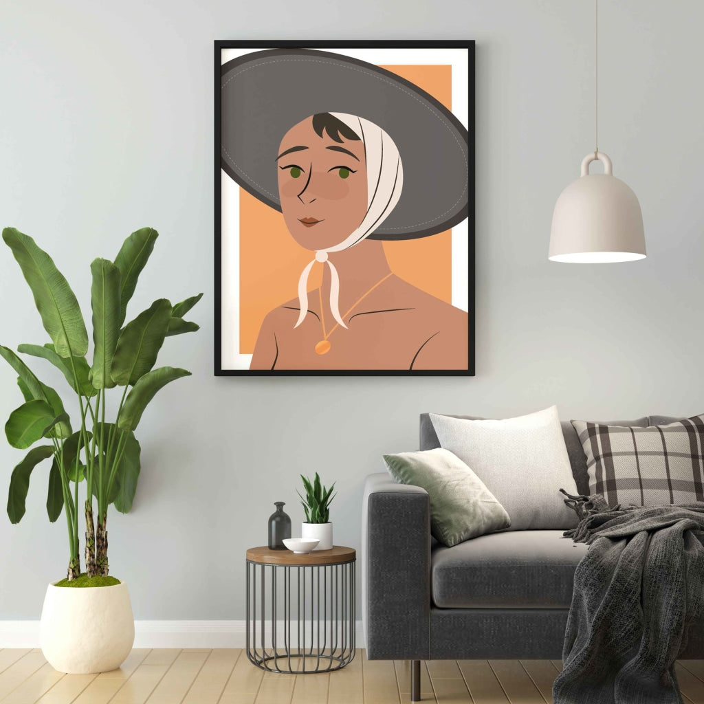 Classy Women Portrait Art Frame For Wall Decor- Funkydecors Xs / Black Posters Prints & Visual
