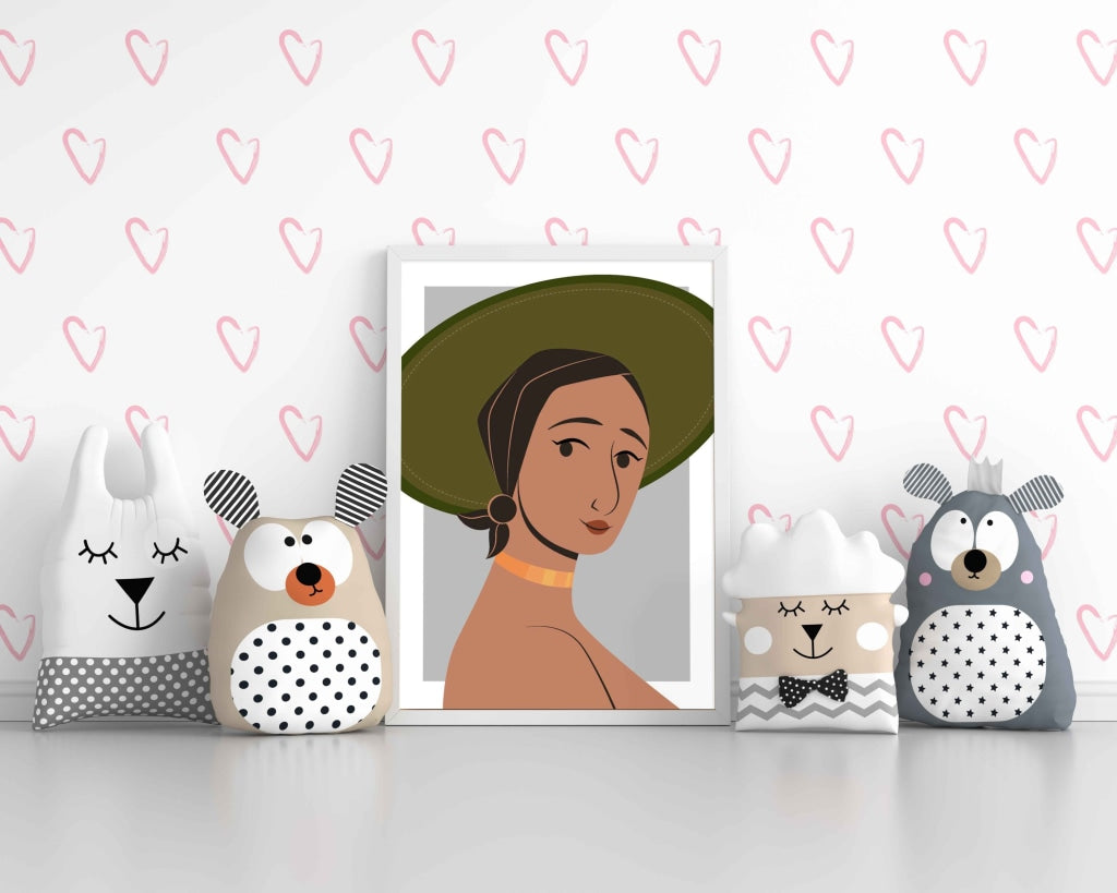 Classy Women Portrait Art Frame For Wall Decor- Funkydecors Xs / White Posters Prints & Visual