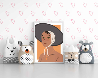 Classy Women Portrait Art Frame For Wall Decor- Funkydecors Xs / White Posters Prints & Visual