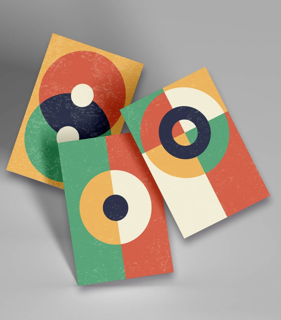 Colour Block - Abstract 3 Panels Art Frame For Wall Decor- Funkydecors Xs / Roll Posters Prints &amp;