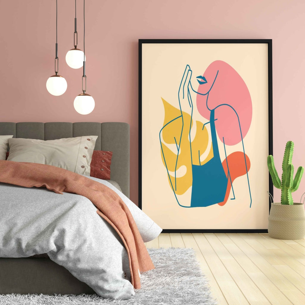 Colour Block Design Portrait Art Frame For Wall Decor- Funkydecors Xs / Black Posters Prints &